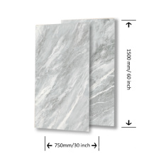 Carrara 750x1000 mm Floor Tiles White Marble Glazed Polished Porcelain Stone Tiles for Commercial Bathroom